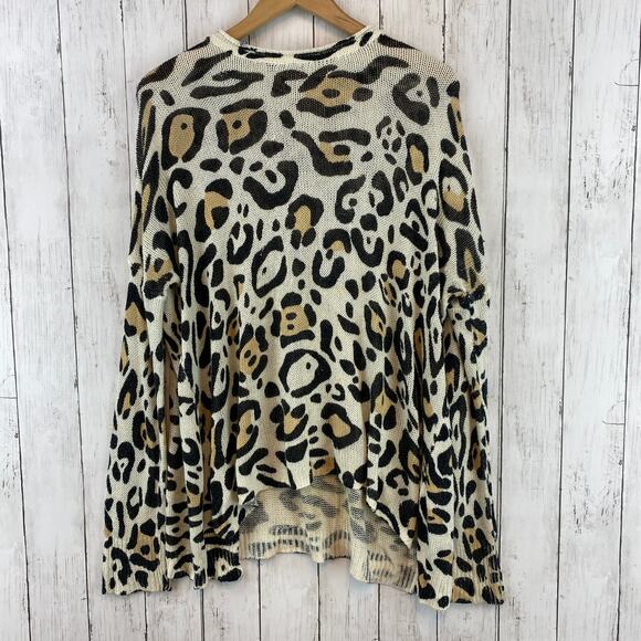 Show Me Your Mumu Mellow Animal Knit Leopard Relaxed Bonfire Sweater Size Small - Picture 1 of 12